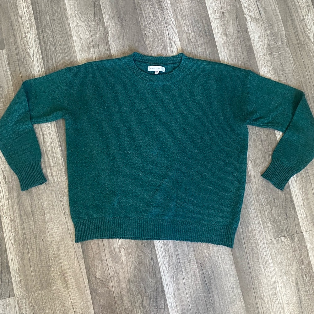 Emory Park Deep Green Crew Neck Sweater - Picture 2 of 2
